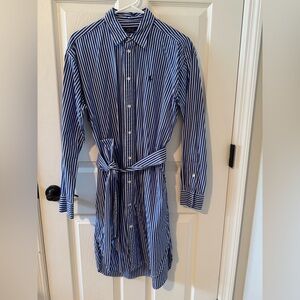 Ralph Lauren Blue and White Striped Shirt